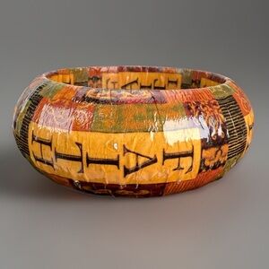 Gorgeous, bohemian custom faith, papier-mâché, wide, bangle bracelet
